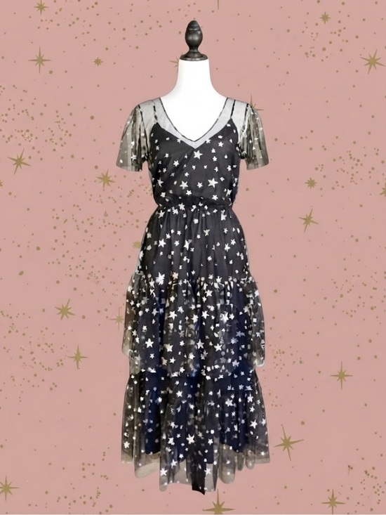 Modcloth Dresses & Skirts - ModCloth Retro Glam Goth Whimsigoth  Old Hollywood Celestial Star Tulle Dress M